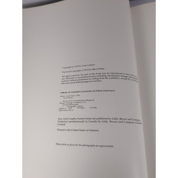 Photographer Ansel Adams Autographed Book  1977 Ansel Adams - Picture 6 of 11